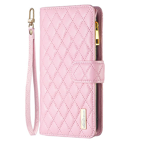 Funda de Cuero Cartera con Soporte Carcasa B18F para Oppo A79 5G Oro Rosa