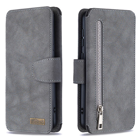 Funda de Cuero Cartera con Soporte Carcasa B18F para Samsung Galaxy A30S Gris