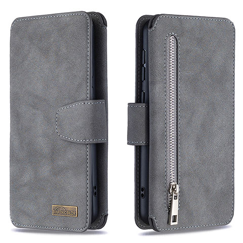 Funda de Cuero Cartera con Soporte Carcasa B18F para Samsung Galaxy A50S Gris