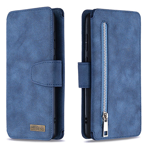 Funda de Cuero Cartera con Soporte Carcasa B18F para Samsung Galaxy A81 Azul