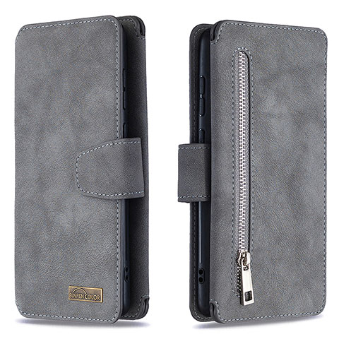 Funda de Cuero Cartera con Soporte Carcasa B18F para Samsung Galaxy M60s Gris