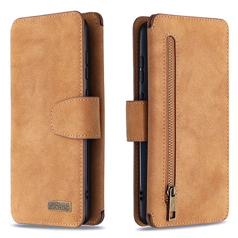 Funda de Cuero Cartera con Soporte Carcasa B18F para Samsung Galaxy Note 10 Lite Marron