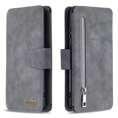 Funda de Cuero Cartera con Soporte Carcasa B18F para Samsung Galaxy Note 20 5G Gris