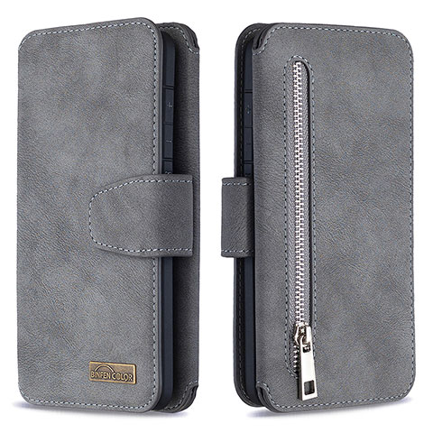 Funda de Cuero Cartera con Soporte Carcasa B18F para Samsung Galaxy S20 5G Gris