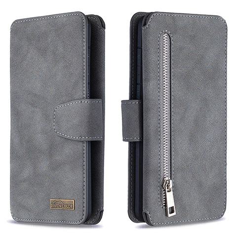 Funda de Cuero Cartera con Soporte Carcasa B18F para Samsung Galaxy S20 Plus 5G Gris