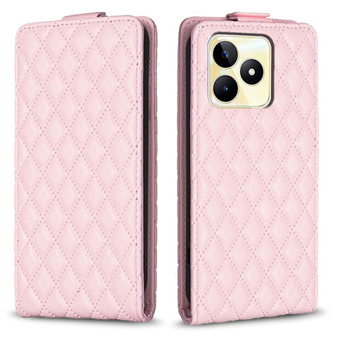 Funda de Cuero Cartera con Soporte Carcasa B19F para Realme Narzo N53 Oro Rosa