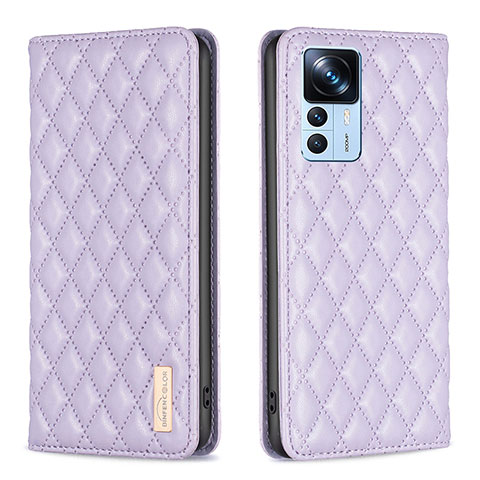 Funda de Cuero Cartera con Soporte Carcasa B19F para Xiaomi Mi 12T 5G Morado