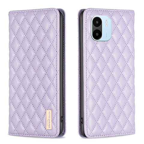 Funda de Cuero Cartera con Soporte Carcasa B19F para Xiaomi Poco C50 Morado