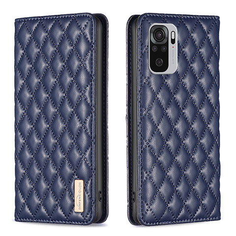 Funda de Cuero Cartera con Soporte Carcasa B19F para Xiaomi Poco M5S Azul