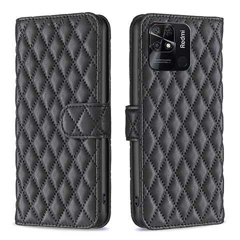 Funda de Cuero Cartera con Soporte Carcasa B19F para Xiaomi Redmi 10 India Negro