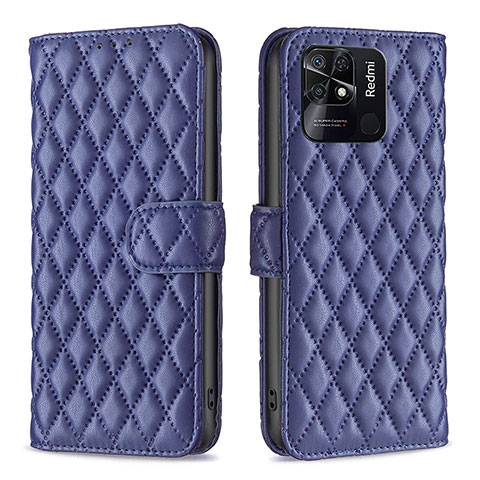 Funda de Cuero Cartera con Soporte Carcasa B19F para Xiaomi Redmi 10 Power Azul