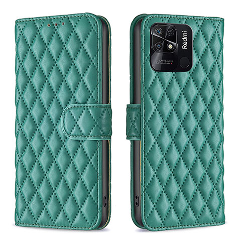 Funda de Cuero Cartera con Soporte Carcasa B19F para Xiaomi Redmi 10 Power Verde