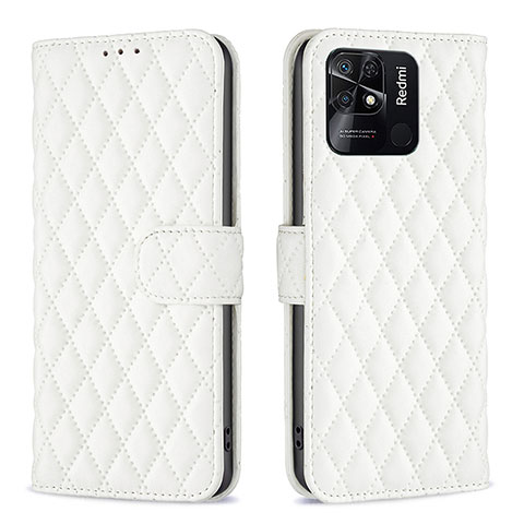 Funda de Cuero Cartera con Soporte Carcasa B19F para Xiaomi Redmi 10C 4G Blanco