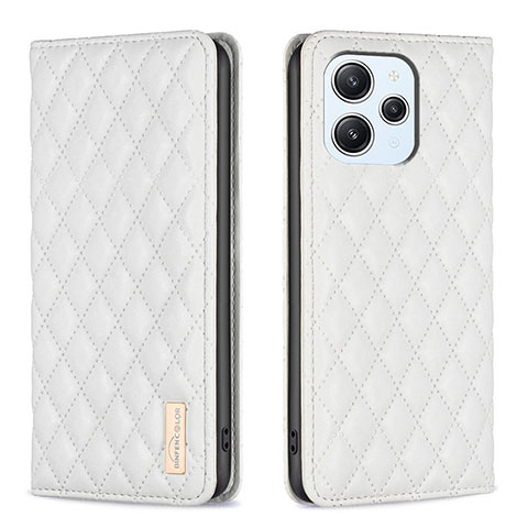 Funda de Cuero Cartera con Soporte Carcasa B19F para Xiaomi Redmi 12 4G Blanco