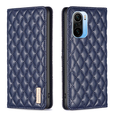 Funda de Cuero Cartera con Soporte Carcasa B19F para Xiaomi Redmi K40 5G Azul