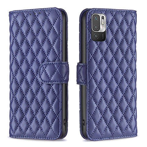 Funda de Cuero Cartera con Soporte Carcasa B19F para Xiaomi Redmi Note 10T 5G Azul