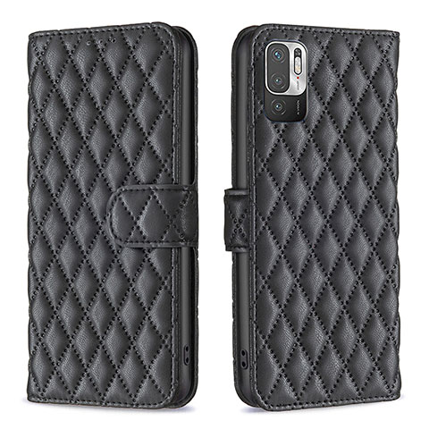 Funda de Cuero Cartera con Soporte Carcasa B19F para Xiaomi Redmi Note 10T 5G Negro