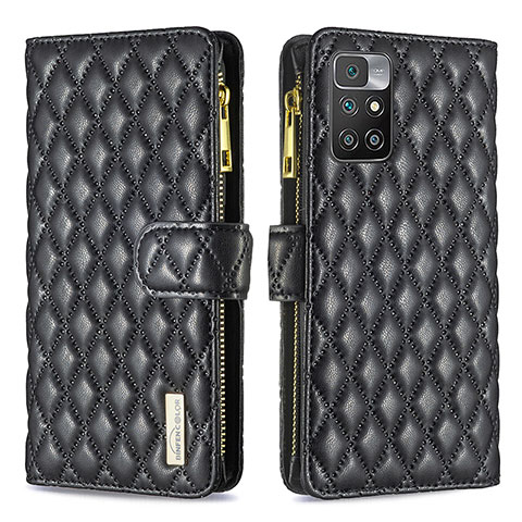 Funda de Cuero Cartera con Soporte Carcasa B19F para Xiaomi Redmi Note 11 4G (2021) Negro