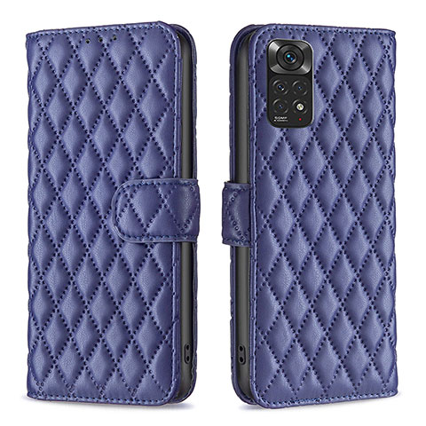 Funda de Cuero Cartera con Soporte Carcasa B19F para Xiaomi Redmi Note 11 4G (2022) Azul