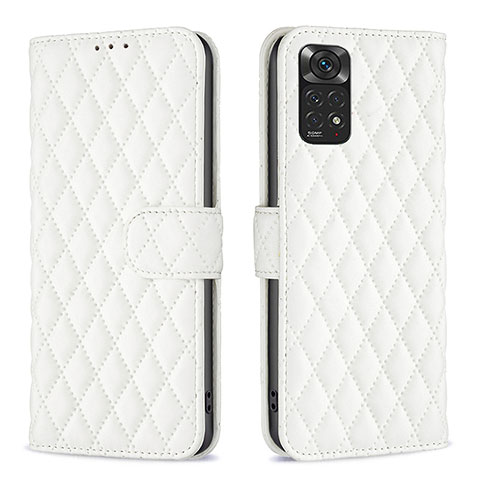 Funda de Cuero Cartera con Soporte Carcasa B19F para Xiaomi Redmi Note 11 4G (2022) Blanco