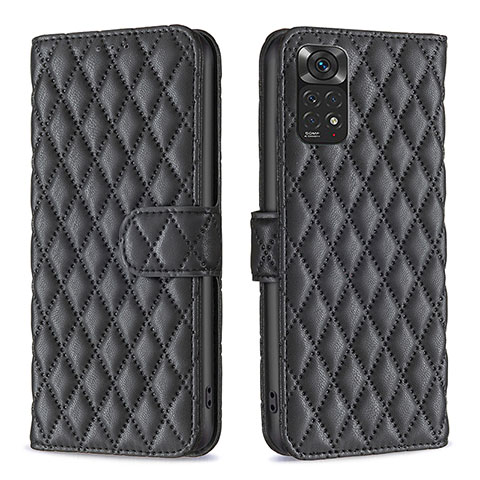 Funda de Cuero Cartera con Soporte Carcasa B19F para Xiaomi Redmi Note 11 4G (2022) Negro