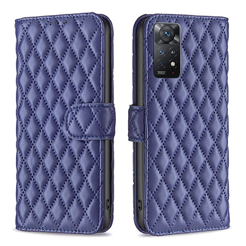 Funda de Cuero Cartera con Soporte Carcasa B19F para Xiaomi Redmi Note 11 Pro 4G Azul