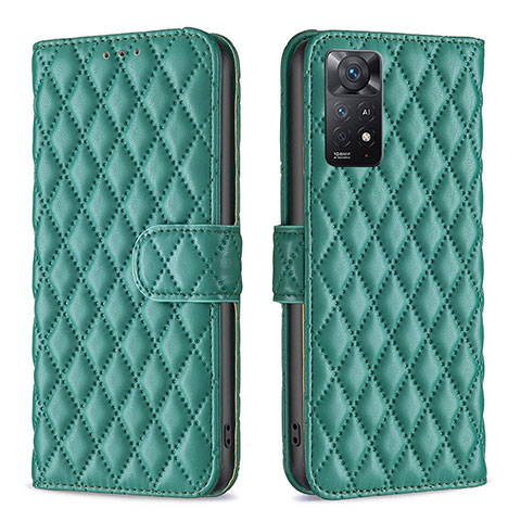 Funda de Cuero Cartera con Soporte Carcasa B19F para Xiaomi Redmi Note 11 Pro 4G Verde