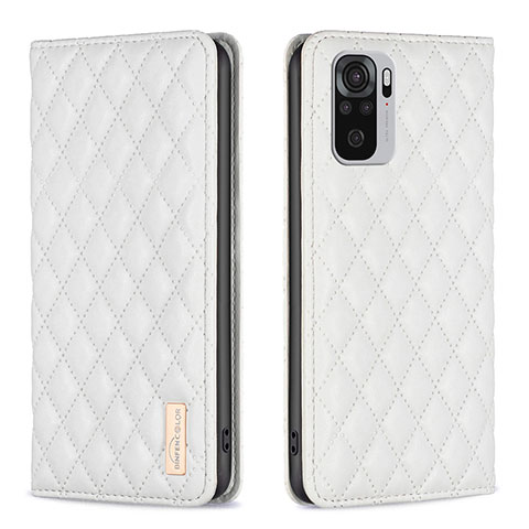 Funda de Cuero Cartera con Soporte Carcasa B19F para Xiaomi Redmi Note 11 SE India 4G Blanco