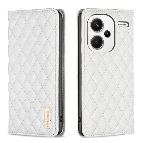 Funda de Cuero Cartera con Soporte Carcasa B19F para Xiaomi Redmi Note 13 Pro+ Plus 5G Blanco