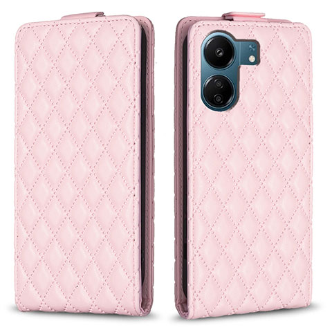 Funda de Cuero Cartera con Soporte Carcasa B20F para Xiaomi Redmi 13C Oro Rosa