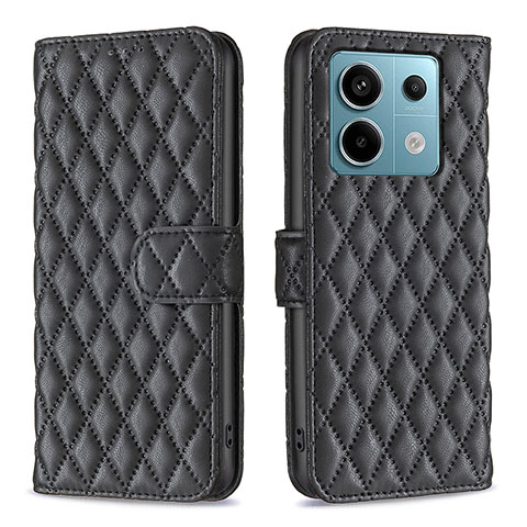 Funda de Cuero Cartera con Soporte Carcasa B20F para Xiaomi Redmi Note 13 Pro 5G Negro