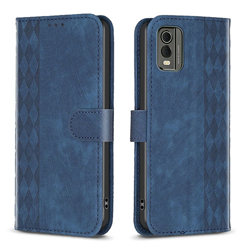 Funda de Cuero Cartera con Soporte Carcasa B21F para Nokia C210 Azul