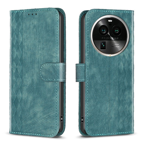 Funda de Cuero Cartera con Soporte Carcasa B21F para Oppo Find X6 Pro 5G Verde