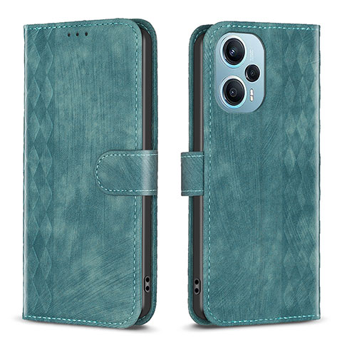 Funda de Cuero Cartera con Soporte Carcasa B21F para Xiaomi Redmi Note 12 Turbo 5G Verde