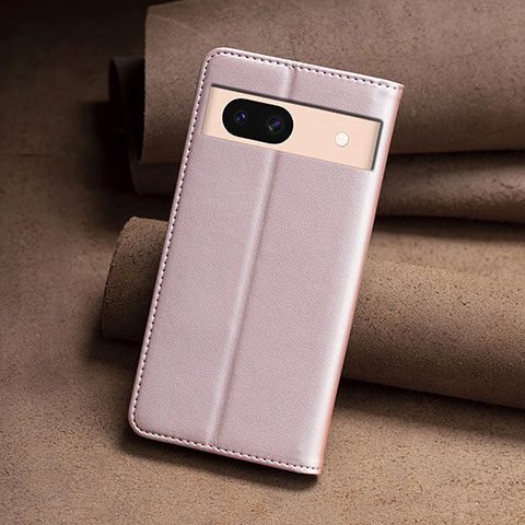 Funda de Cuero Cartera con Soporte Carcasa B22F para Google Pixel 8a 5G Oro Rosa