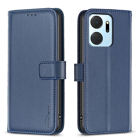 Funda de Cuero Cartera con Soporte Carcasa B22F para Huawei Honor X7a Azul