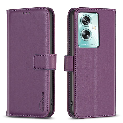 Funda de Cuero Cartera con Soporte Carcasa B22F para Oppo A2 5G Morado