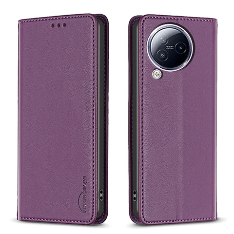 Funda de Cuero Cartera con Soporte Carcasa B22F para Xiaomi Civi 3 5G Morado