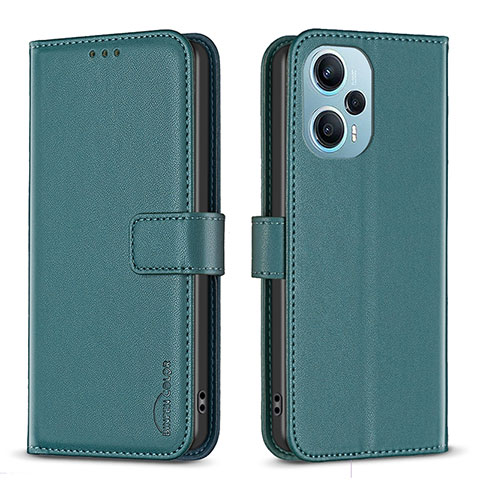 Funda de Cuero Cartera con Soporte Carcasa B22F para Xiaomi Poco F5 5G Verde