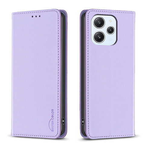 Funda de Cuero Cartera con Soporte Carcasa B22F para Xiaomi Redmi 12 4G Purpura Claro