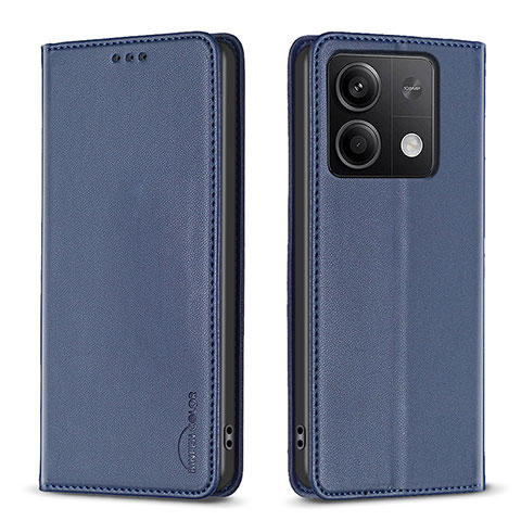 Funda de Cuero Cartera con Soporte Carcasa B22F para Xiaomi Redmi Note 13 5G Azul