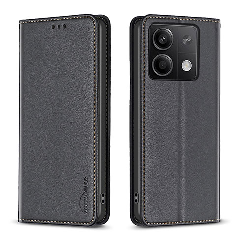 Funda de Cuero Cartera con Soporte Carcasa B22F para Xiaomi Redmi Note 13 5G Negro