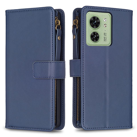 Funda de Cuero Cartera con Soporte Carcasa B23F para Motorola Moto Edge (2023) 5G Azul