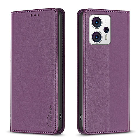 Funda de Cuero Cartera con Soporte Carcasa B23F para Motorola Moto G13 Morado