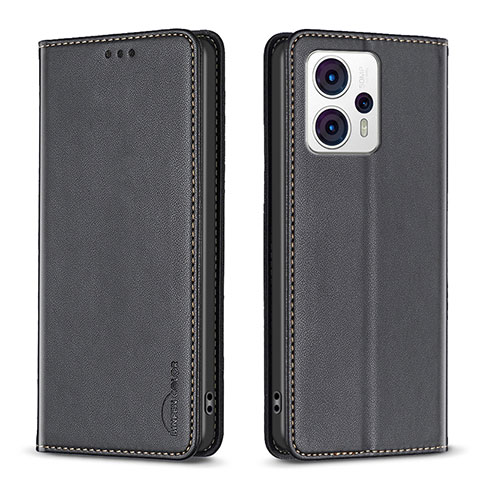 Funda de Cuero Cartera con Soporte Carcasa B23F para Motorola Moto G13 Negro