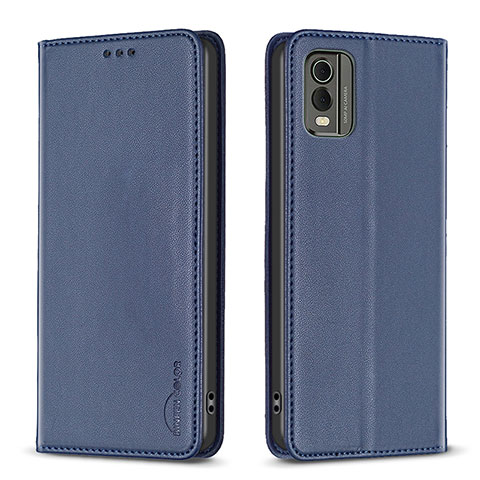 Funda de Cuero Cartera con Soporte Carcasa B23F para Nokia C210 Azul