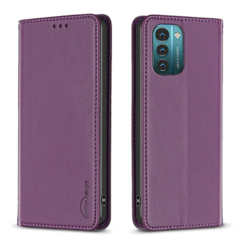 Funda de Cuero Cartera con Soporte Carcasa B23F para Nokia G11 Morado