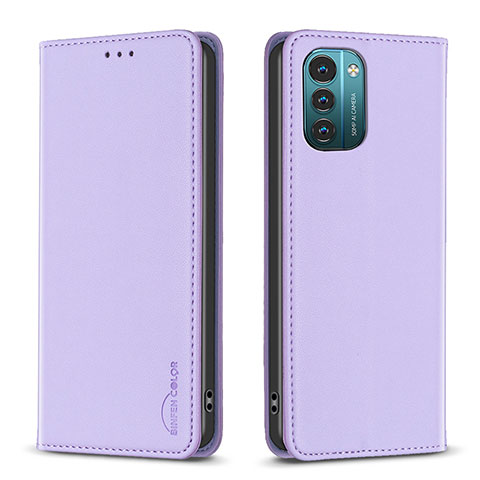 Funda de Cuero Cartera con Soporte Carcasa B23F para Nokia G11 Purpura Claro