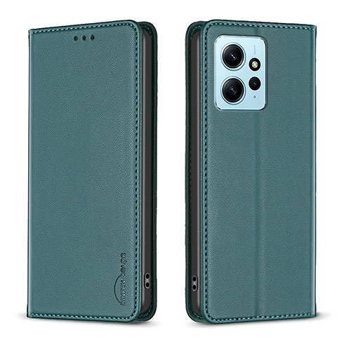 Funda de Cuero Cartera con Soporte Carcasa B23F para Xiaomi Redmi Note 12 4G Verde