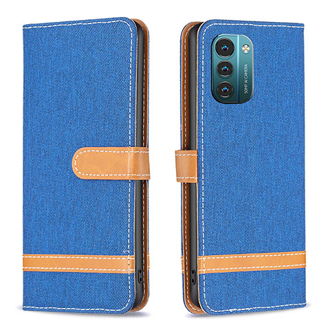 Funda de Cuero Cartera con Soporte Carcasa B24F para Nokia G11 Azul